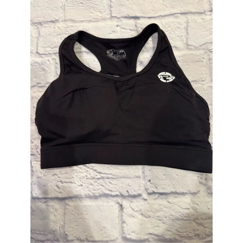 Livesore Padded Adjustable Racerback Sports Bra in Black Size Medium